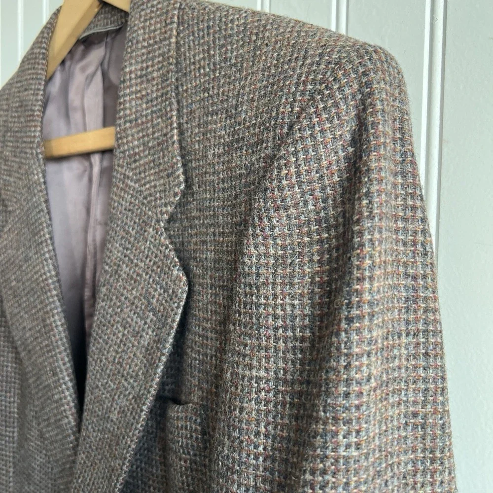 VTG Christian Dior Monsieur Brown Wool Blazer 38R Usa Made Union Kaufman Montana